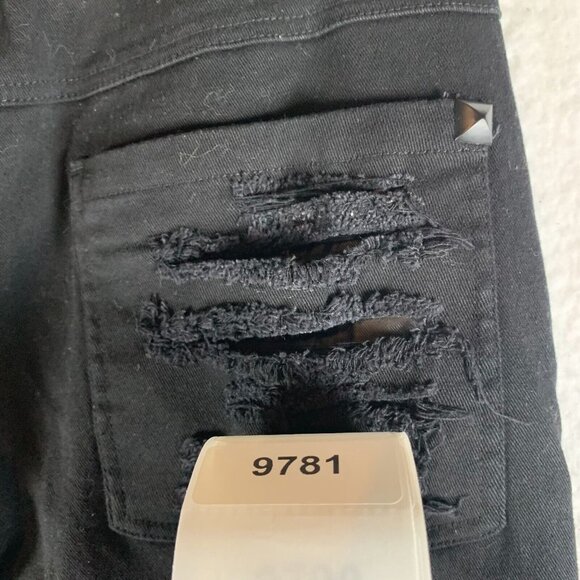 Punk Rave MIA Pants Men's M/S Black Cotton Studded Straight Fit Distressed S9781 - Picture 15 of 15